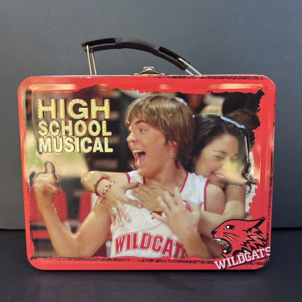 High School Musical Tin Box Metal Lunch Pail Wildcats Zac Efron Vanessa Hudgens